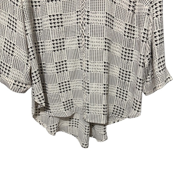 41 Hawthorn Black and Cream Patterned Popover Blouse Office Workwear Size 2X - Picture 4 of 16